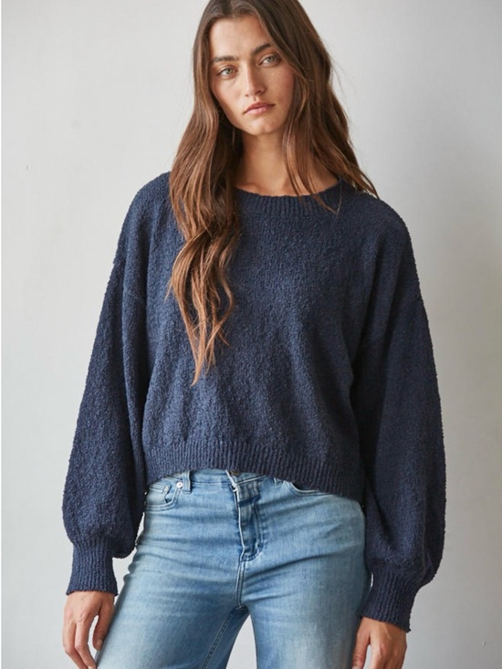 By Together Sweaters - W2693 Camden Dark Navy Textured Knit Sweater